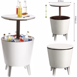 Profitez de l'été avec la table de jardin Cool Bar de Keter avec bac à glaçons ! Cette table de bar à glaçons est très polyva ...