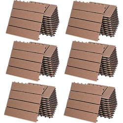 11x 22x 44x 55x 66x Dalles clipsables en bois composite wpc 30 x 30 cm Dalle de terrasse jardin extérieur 66x Classique terracotta