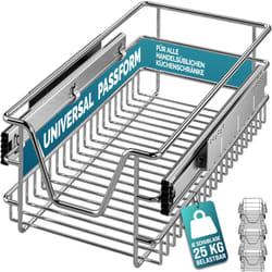 CASARIA® Tiroir télescopique de rangement pour armoire cuisine réfrigérateur 30cm/40cm/50cm/60cm tiroir de cuisine métal 30cm.Set de 3