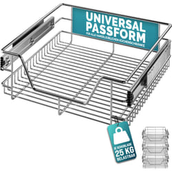Deuba - casaria® Tiroir télescopique de rangement pour armoire cuisine réfrigérateur 30cm/40cm/50cm/60cm tiroir de cuisine métal 50cm.Set de 3