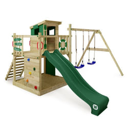 Aire de jeux en bois Wickey Smart Camp avec balançoire toboggan et bac à sable - WICKEY