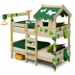 Wickey Lit enfant, Lit superposé Crazy Ivy avec toboggan Lit en bois 90 x 200 cm - vert/pommevert