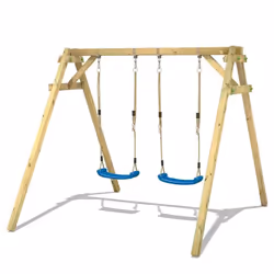WICKEY Portique balançoire Aire de jeux Smart Move avec extension descalade Portique bois pour enfants