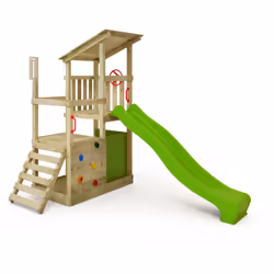 Le plus important AIRE DE JEUX POUR LE JARDIN : Le FruityForest Fun se distingue par son toboggan avec raccordement à l’eau,  ...