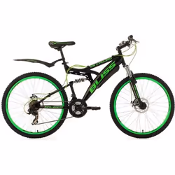 VTT tout suspendu 26 BLISS vert KS Cycling - 21 vitesses - cadre semi-rigide - freins à disque - adulte