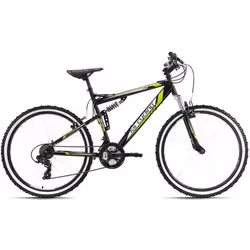 VTT tout suspendu 26 Scrawler noir TC 51 cm KS Cycling - Dérailleur Shimano 21 vitesses - Frein V-Brake