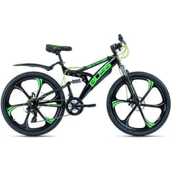 VTT Tout Suspendu 26 Bliss noir-vert KS Cycling - Cadre Semi-rigide - 21 Vitesses - Taille 47 cm