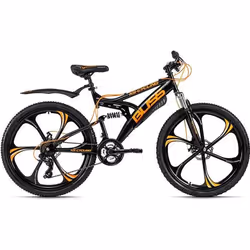 VTT Tout Suspendu 26 Bliss noir-orange KS Cycling - 21 Vitesses - Taille de Cadre 47 cm