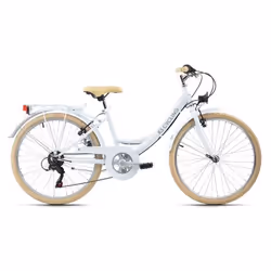 Vélo enfant 24 - KS CYCLING - Balloon - 8 Ans - 6 Vitesses - Blanc - Taille de Cadre 36 cm