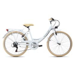 Vélo enfant 24 - KS CYCLING - Balloon - 8 Ans - 6 Vitesses - Blanc - Taille de Cadre 36 cm
