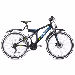 Vélo VTT Tout Suspendu 26 KS CYCLING Zodiac Unisexe 21 Vitesses Noir Vert