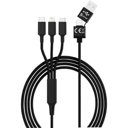 Smrter - Câble de charge usb usb 2.0 usb-a mâle, usb-c® mâle, Connecteur Lightning , USB-Micro-B mâle 1.20 m noir hydraultbk Y167582