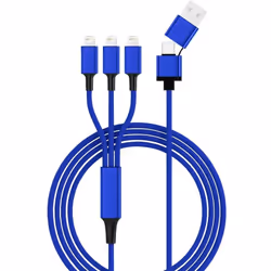 Informations techniques Connexions : USB-A mâle, USB-C® mâle, Connecteur Lightning Couleur : bleu Forme de câble : rond Longu ...
