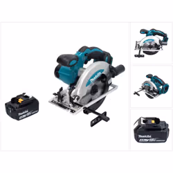 Contenu du paquet: - 1x Makita DSS 601 Scie circulaire sans fil 18 V Ø 165 mm - 1x Batterie Makita BL 1840 B 4 Ah - sans char ...