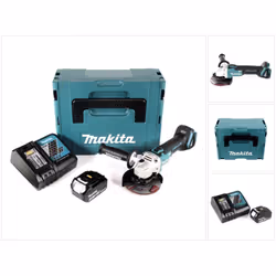 Contenu du paquet: - 1 x Makita DGA 504 Z 18 V Li-Ion Meuleuse sans fil - 1 x Batterie Makita BL 1830 3,0 Ah - 1 x Chargeur r ...