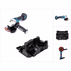 Contenu du paquet: - 1 x Makita DGA 504 Z 18 V Li-Ion Meuleuse sans fil - 1 x Insert pour DGA 504 ( 8381753 ) - 1 x Disque à  ...