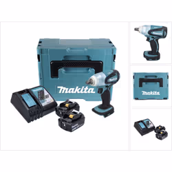 Contenu du paquet: - 1x Makita DTW 251 18V Li-ion Boulonneuse à chocs sans fil - 2x Batteries Makita BL 1830 18 V - 3,0 Ah -  ...