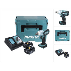 Makita DTW 251 RFJ 18V Boulonneuse à chocs sans fil 230 Nm + Coffret de transport Makpac + 2x Batteries BL 1830 3,0 Ah + Chargeur DC18RC