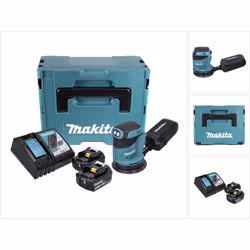 Contenu du paquet: - 1x Makita DBO 180 Z Ponceuse excentrique sans fil, 18V - 2x Batteries Makita BL 1830 B 18 V - 3,0 Ah - 1 ...