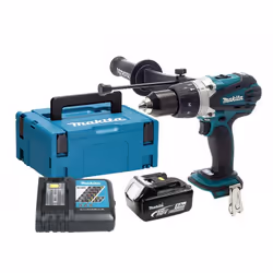 Perceuse visseuse à percussion performante - DHP458RT1J La perceuse visseuse à percussion Makita DHP458 est puissante, compac ...