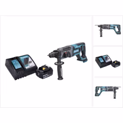 Contenu de la livraison: - 1x Makita DHR 241 Perforateur sans fil - 1x Batterie BL 1840 B 4,0 Ah - 1x Chargeur rapide DC 18 R ...