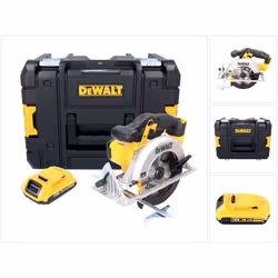 Contenu de la livraison: - 1x DeWalt DCS 391 scie circulaire à main sans fil - 1x DeWalt DT1209 lame de scie circulaire 165 m ...