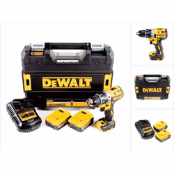 Contenu de la livraison: - 1x DeWalt DCD 791 Perceuse-visseuse sans fil 18 V - 2x DeWalt DCB 182 batterie 4 Ah - 1x DeWalt DC ...