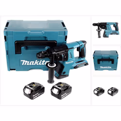 Contenu du paquet: - 1x Makita DHR 264 2 x 18 V / 36 V Li-Ion SDS Plus Perforateur burineur sans fil - 2x Batteries Makita BL ...
