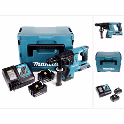 Contenu du paquet: - 1x Makita DHR 264 2 x 18 V / 36 V Li-Ion SDS Plus Perforateur burineur sans fil - 2x Batteries Makita BL ...