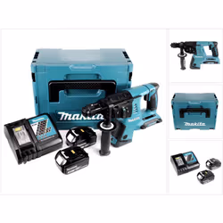 Contenu du paquet: - 1x Makita DHR 264 2 x 18 V / 36 V Li-Ion SDS Plus Perforateur burineur sans fil - 2x Batteries Makita BL ...