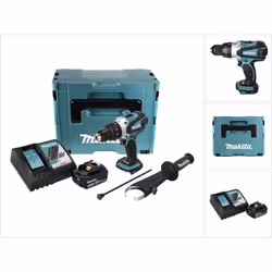 Contenu du paquet: - 1x Makita DHP 458 Perceuse visseuse à percussion sans fil - 1x Makita BL 1850 B 5,0 Ah XR batterie - 1x  ...