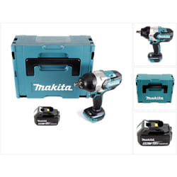 Makita - dtw 1002 T1J Clé à choc 1/2' 18V 1000Nm Brushless + 1x batterie 5,0Ah + Makpac - sans chargeur