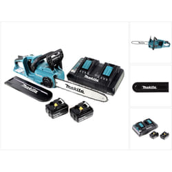 Duc 353 PM2 Tronçonneuse à chaîne sans fil 36V ( 2x18V ) Brushless 35 cm + 2x 4,0 Ah batterie + chargeur double - Makita