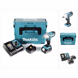 Contenu du paquet: - 1x Makita DTW 190 18V Li-ion Boulonneuse à chocs sans fil - 2x Batteries Makita BL 1840 4,0 Ah Li-Ion -  ...