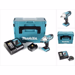Contenu du paquet: - 1x Makita DTW 190 Z 18V Li-ion Boulonneuse à chocs sans fil - 1x Batterie Makita BL 1850 5,0 Ah Li-Ion - ...