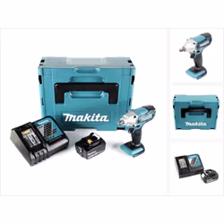 Contenu du paquet: - 1x Makita DTW 190 Z 18V Li-ion Boulonneuse à chocs sans fil - 1x Batterie Makita BL 1830 3,0 Ah Li-Ion - ...