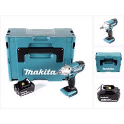 Contenu du paquet: - 1x Makita DTW 190 Z 18V Li-ion Boulonneuse à chocs sans fil - 1x Batterie Makita BL 1830 3,0 Ah Li-Ion A ...