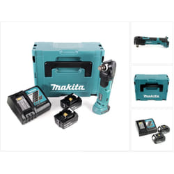 Dtm 51 rtj 18V Li-Ion Découpeur-ponceur multifonctions sans fil avec boîtier Makpac + 2x Batteries bl 1850 5,0 Ah Li-Ion + Chargeur rapide dc 18 rc