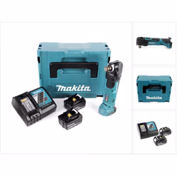 Contenu du paquet: - 1x Makita DTM 51 Découpeur-ponceur multifonctions sans fil 18V Li-ion - 2x Batteries BL 1840 18V 4,0 Ah  ...