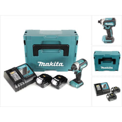 Makita - dtd 153 rmj 18V Brushless Visseuse à choc sans fil + Boîter Makpac + 2x Batteries bl 1840 4,0 Ah Li-Ion + Chargeur dc 18 rc