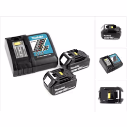 Contenu du paquet: - 2x Makita BL 1830 18 V 3 Ah Li-Ion Batteries - 1x Chargeur rapide Makita DC 18 RC 7,2 - 18 V pour batter ...