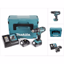 Contenu du paquet: - 1x Makita DDF 482 Perceuse visseuse sans fil 18 V Li-Ion - 2x Batterie Makita BL 1830 B 18 V - 3,0 Ah Li ...