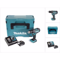 Contenu du paquet: - 1x Makita DDF 482 Perceuse et tournevis sans fil 18 V Li-Ion - 1x Batterie Makita BL 1830 B 18 V - 3,0 A ...