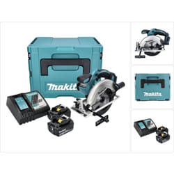 Dss 611 rmj 18V Li-ion Scie Circulaire sans fil 165mm + Coffret Makpac + 2x Batteries BL1840 4,0 Ah + Chargeur dc 18 rc - Makita