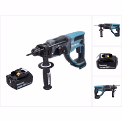Contenu du paquet: - Makita DHR 202 18 V Li-ion Perforateur Burineur - 1 x BL 1850 Akku mit 5,0 Ah - 18 V - 1x Butée de profo ...
