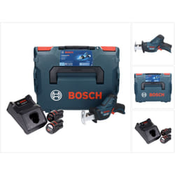 Bosch GSA 12V-14 Li-Ion Professional Scie sabre sans fil avec boîtier L-Boxx + 2x Batteries GBA 12 V 3,0 Ah + Chargeur GAL 1230
