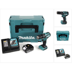 Makita - dhp 483 RF1J 18 v Li-Ion Perceuse visseuse à percussion sans fil 18 v Brushless en Coffret makpac + 1x Batterie bl 1830 3,0 Ah + Chargeur