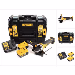 Contenu de la livraison: - 1x DeWalt DCG 406 - 18 V 125 mm Meuleuse d'angle sans fil Brushless - 2x DeWalt DCB 184 18V - 5 Ah ...
