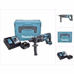 Contenu du paquet: - 1x Makita DHR 241 18 V Li-ion Perforateur-Burineur sans fil - 1x Poignée latérale + butée de profondeur  ...