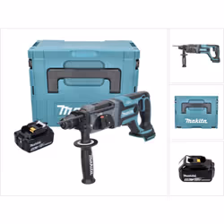 Contenu du paquet: - 1x Makita DHR 241 18 V Li-ion Perforateur-Burineur sans fil - 1x Poignée latérale + butée de profondeur  ...